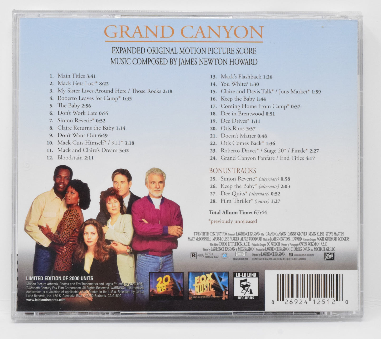 Grand Canyon Soundtrack CD Score James Newton Howard