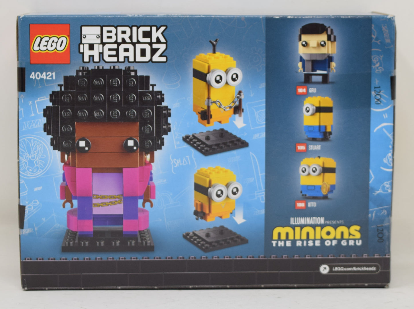 Lego Minions Rise Of Gru Brickheadz Figures Set Belle Bottom 40421 New