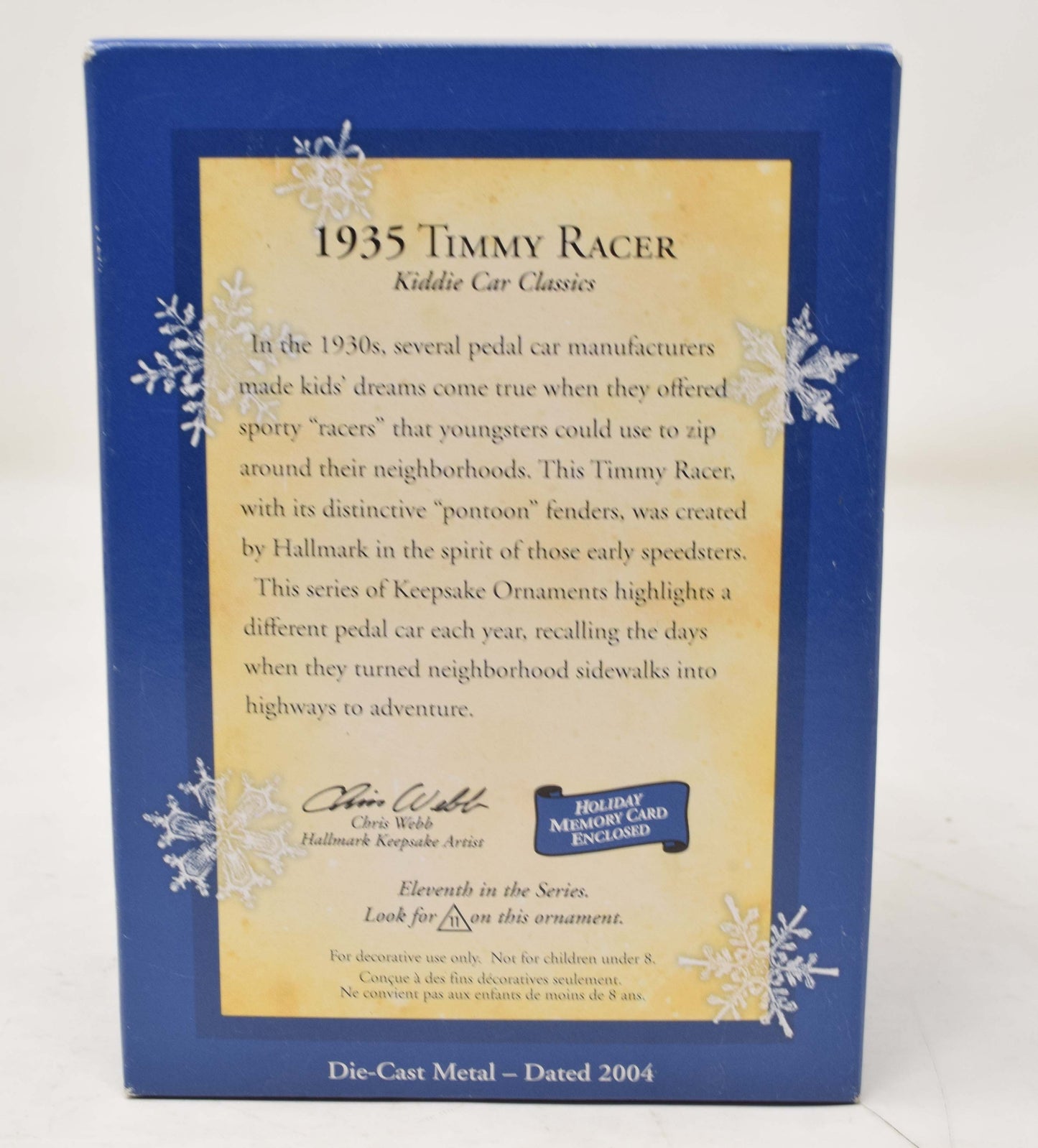 Hallmark Keepsake Ornament 1935 Timmy Racer Car Christmas Tree 2004 NIB