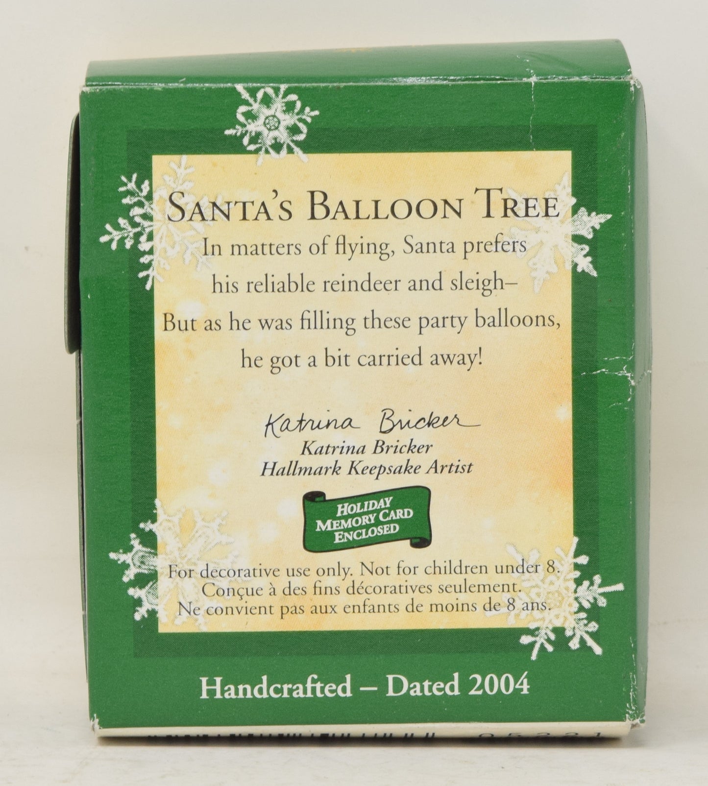 Hallmark Keepsake Ornament Santas Balloon Miniature Christmas Tree 2004 NIB