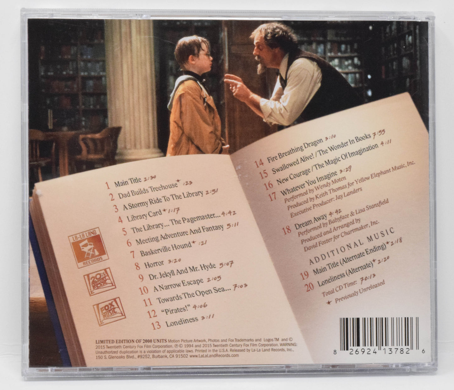 The Pagemaster Soundtrack CD James Horner LTD 2000