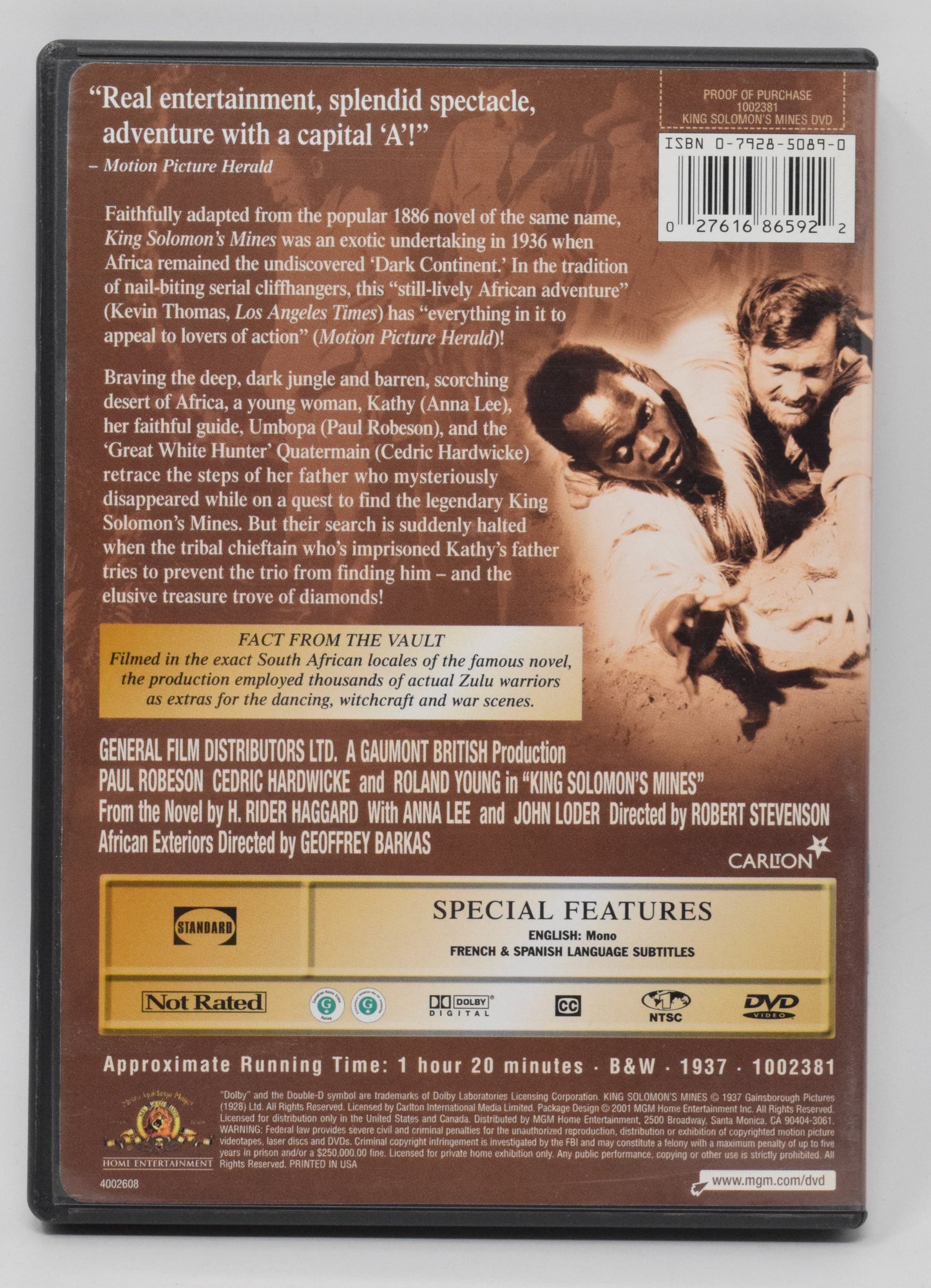 King Solomon's Mines DVD