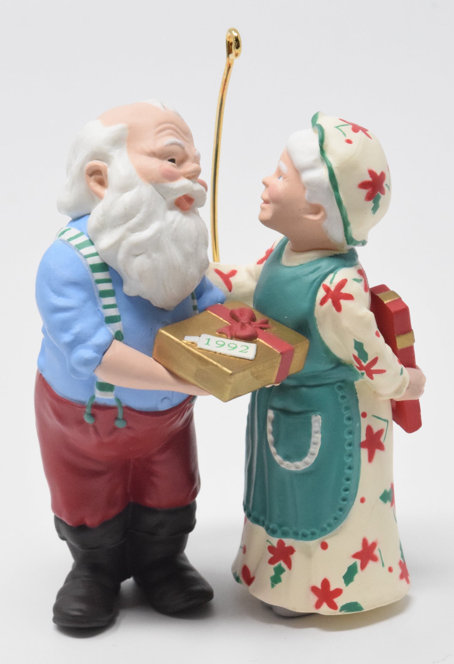 Hallmark Keepsake Gift Exchange Mr And Mrs Claus Christmas Ornament 1992 NIB