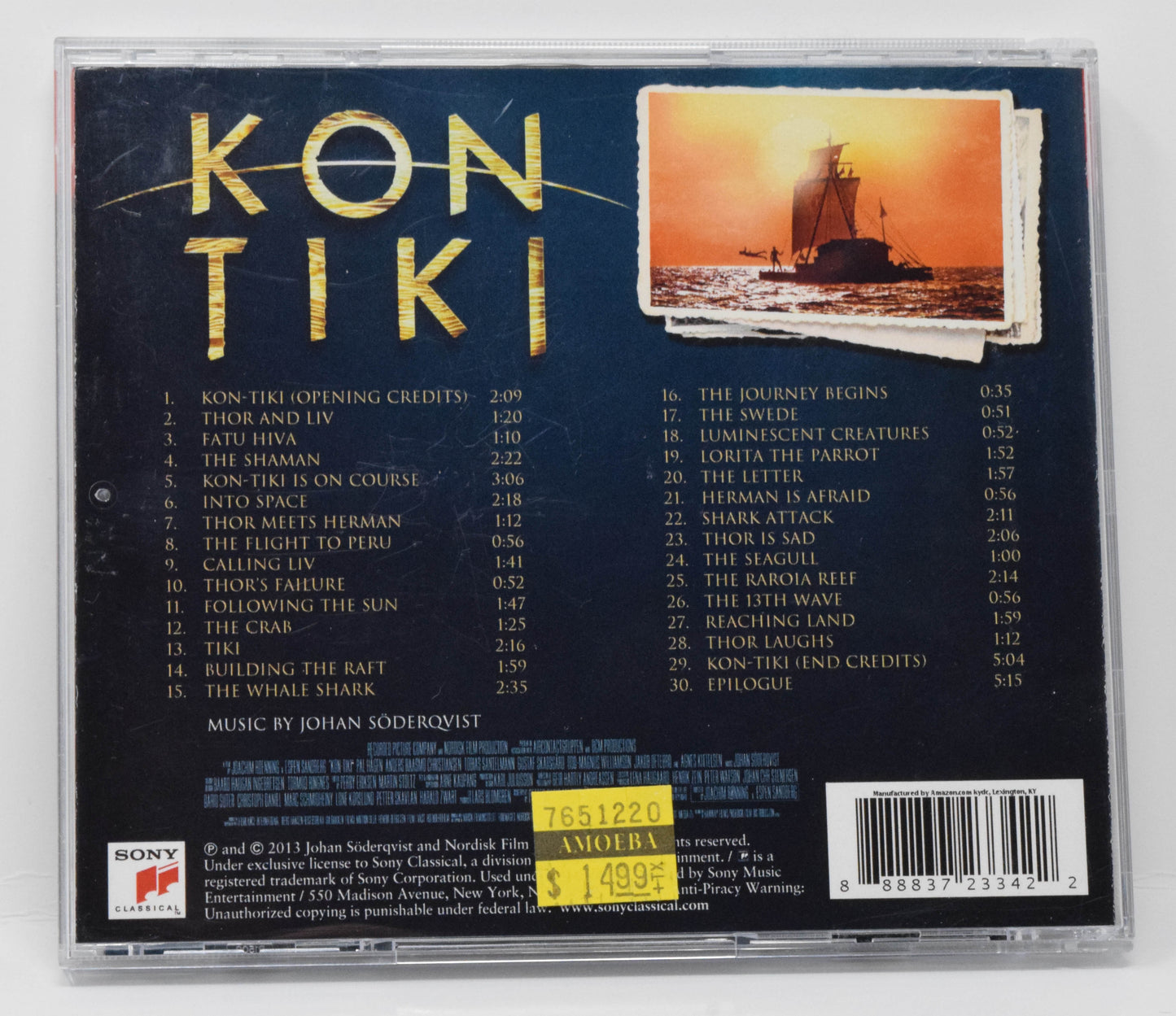 Kon Tiki Soundtrack CD Johan Soderqvist