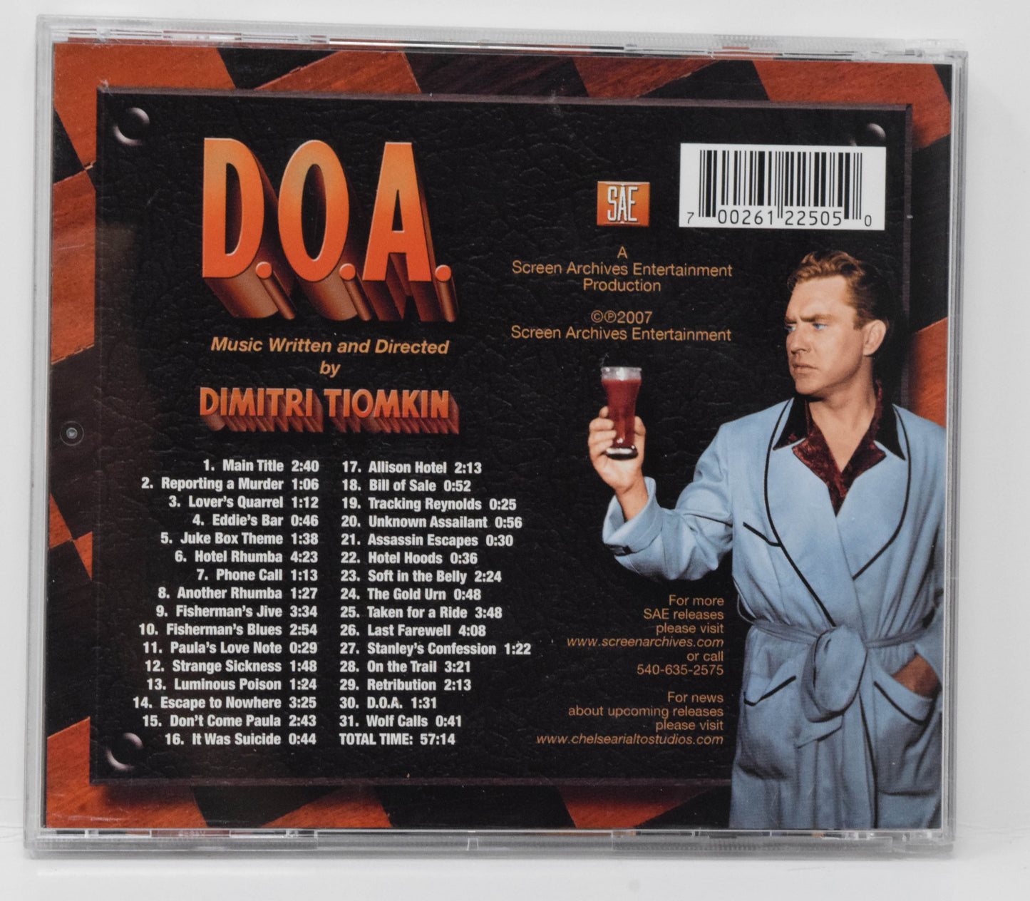 D.O.A. DOA Soundtrack CD Dimitri Tiomkin