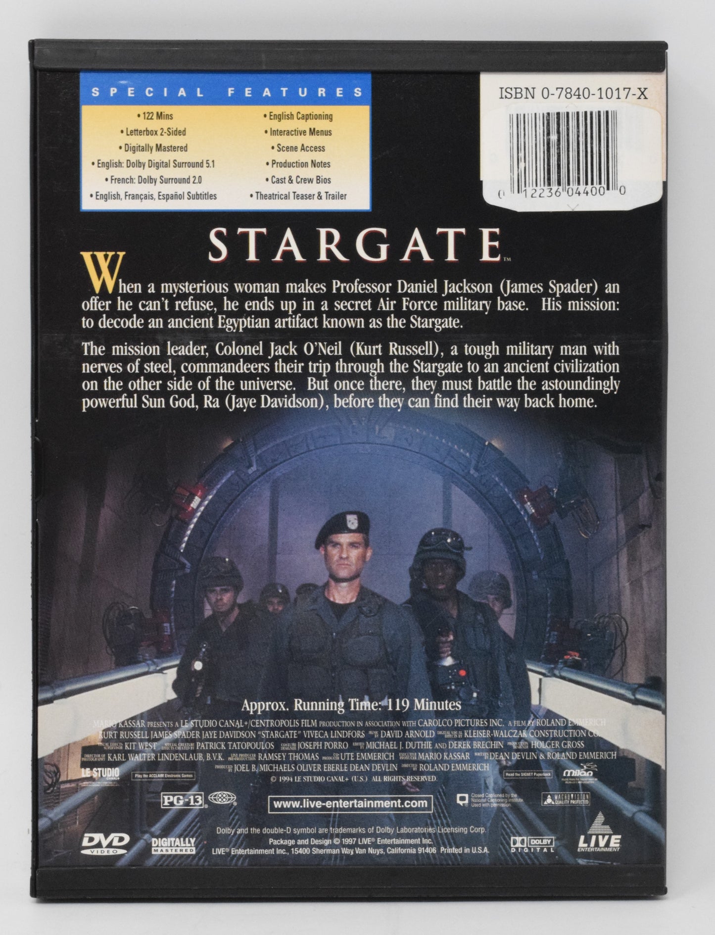 Stargate DVD Kurt Russell