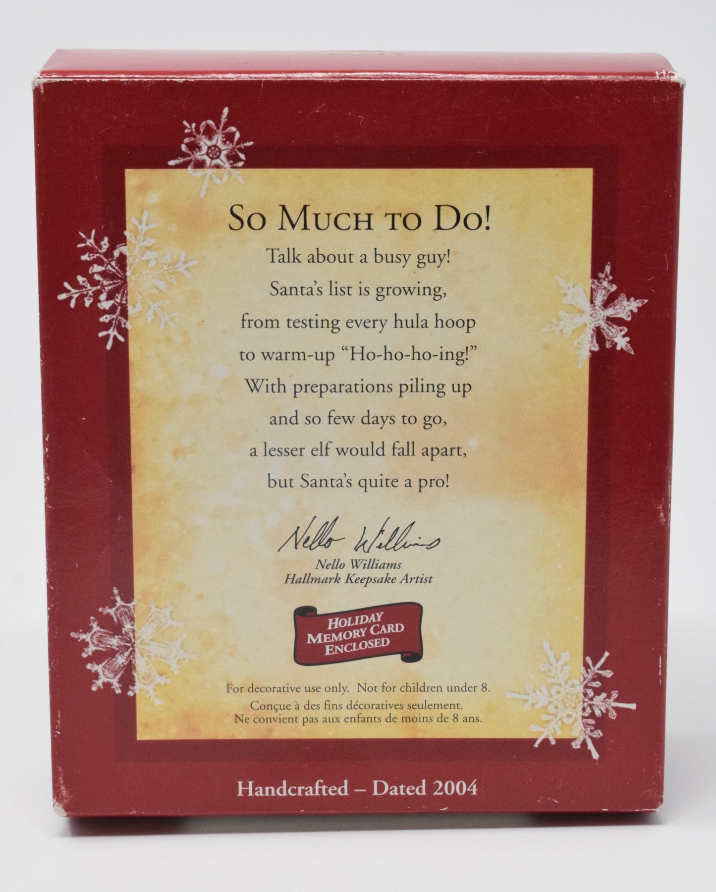 Hallmark Keepsake So Much to do Santa Claus Christmas Ornament 2004 NIB