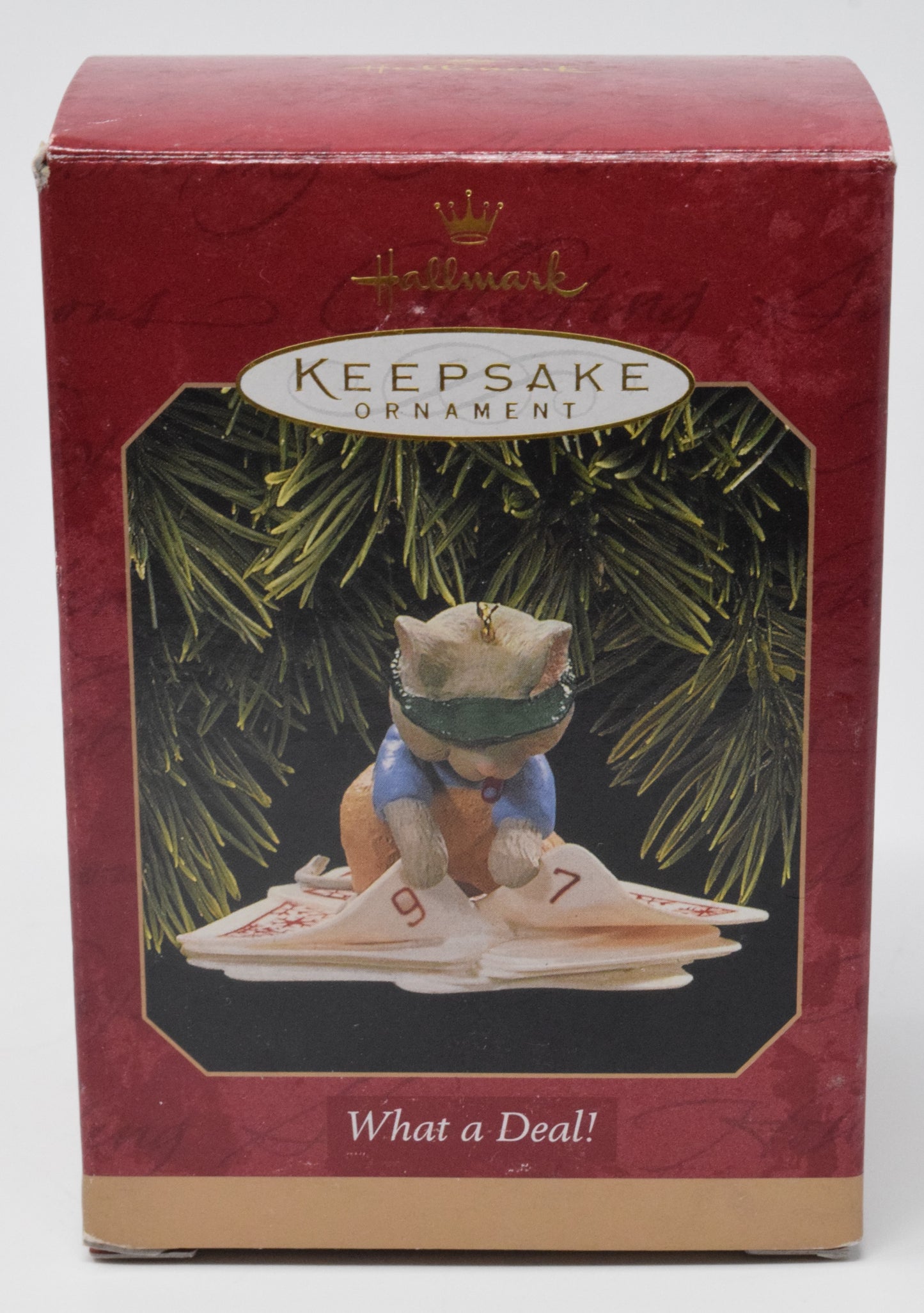 Hallmark Keepsake What A Deal Cat Playing Cards Christmas Ornament 1997 NIB