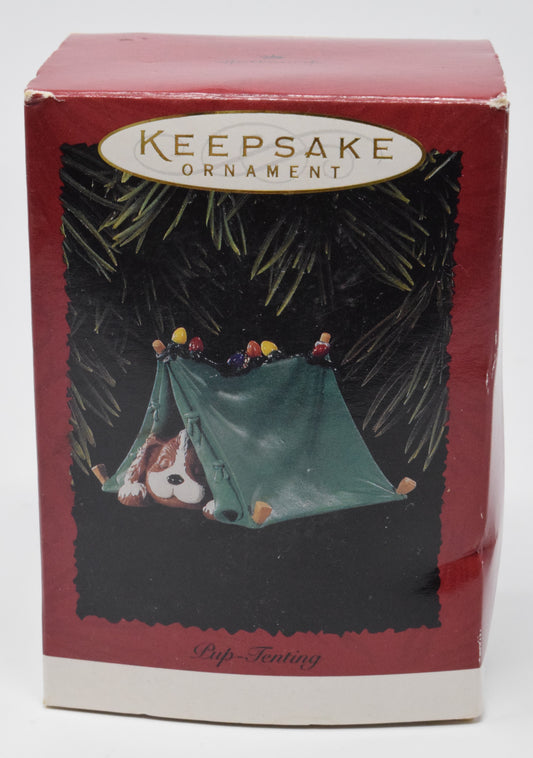 Hallmark Keepsake Pup-Tenting Christmas Ornament 1996 NIB