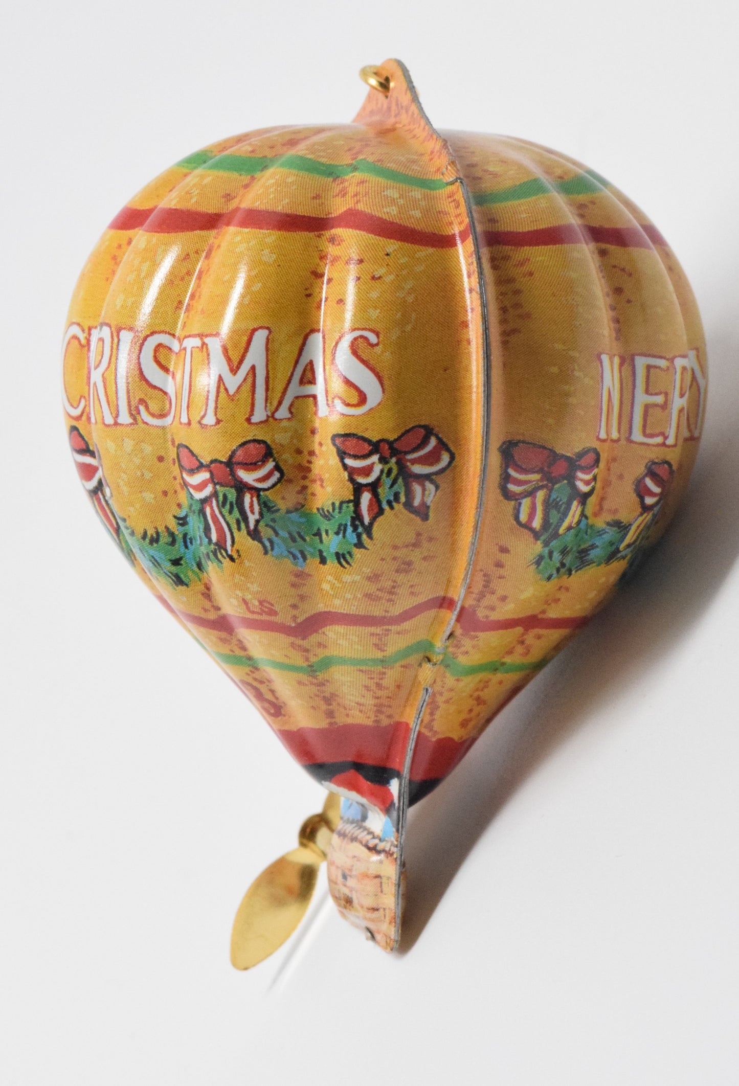 Hallmark Keepsake Tin Hot Air Balloon Christmas Ornament 1993 NIB