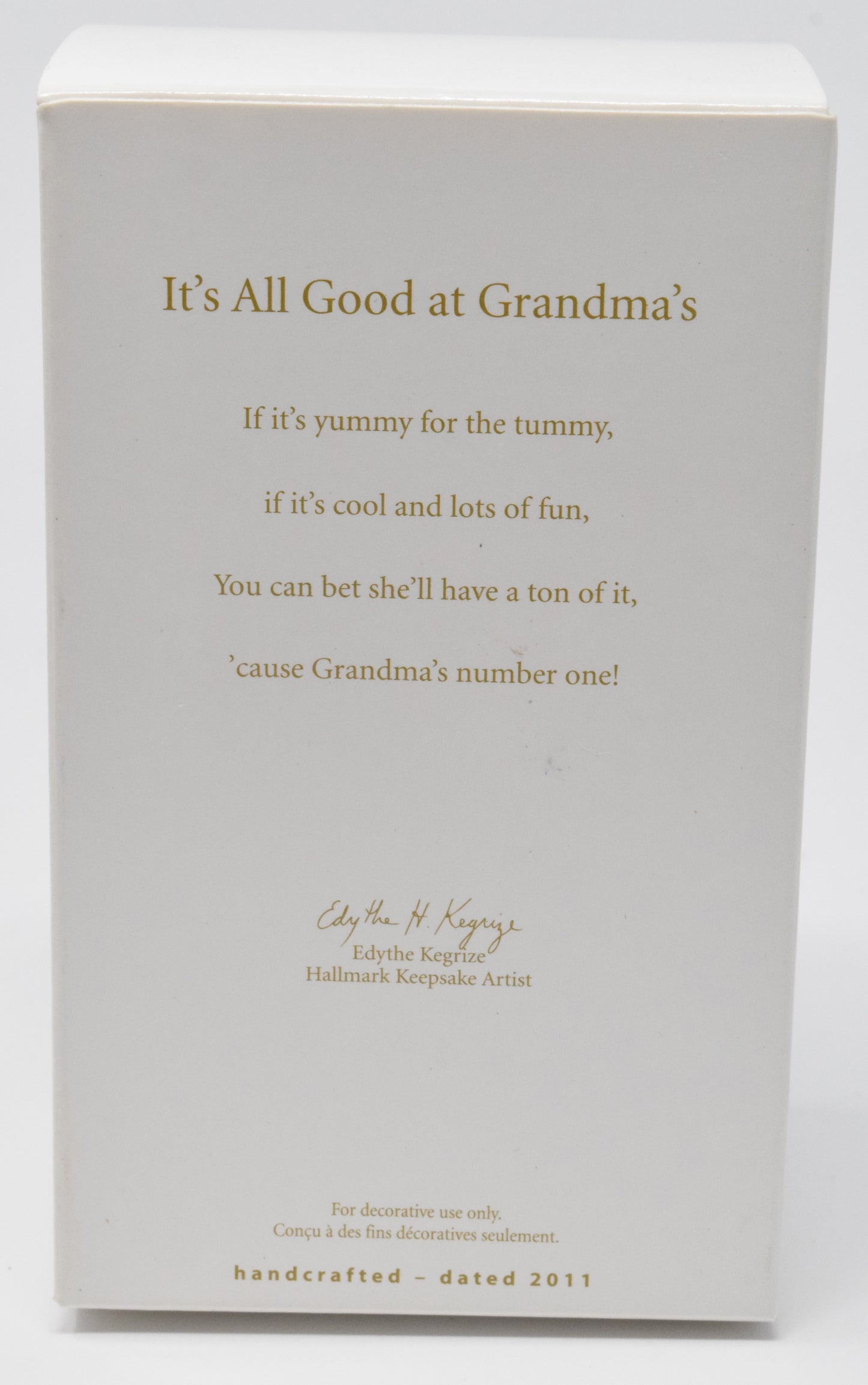 Hallmark Keepsake It's All Good at Grandmas Christmas Ornament 2011 NIB