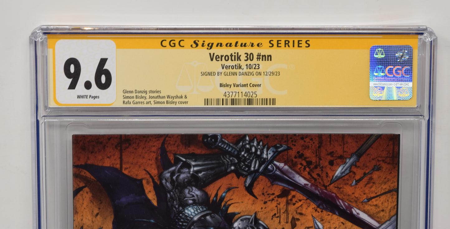 Verotik 30 2023 CGC SS 9.6 Simon Bisley Color Signed Glenn Danzig