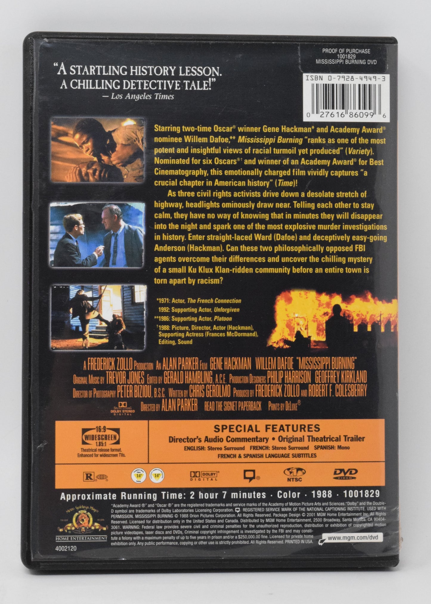 Mississippi Burning DVD