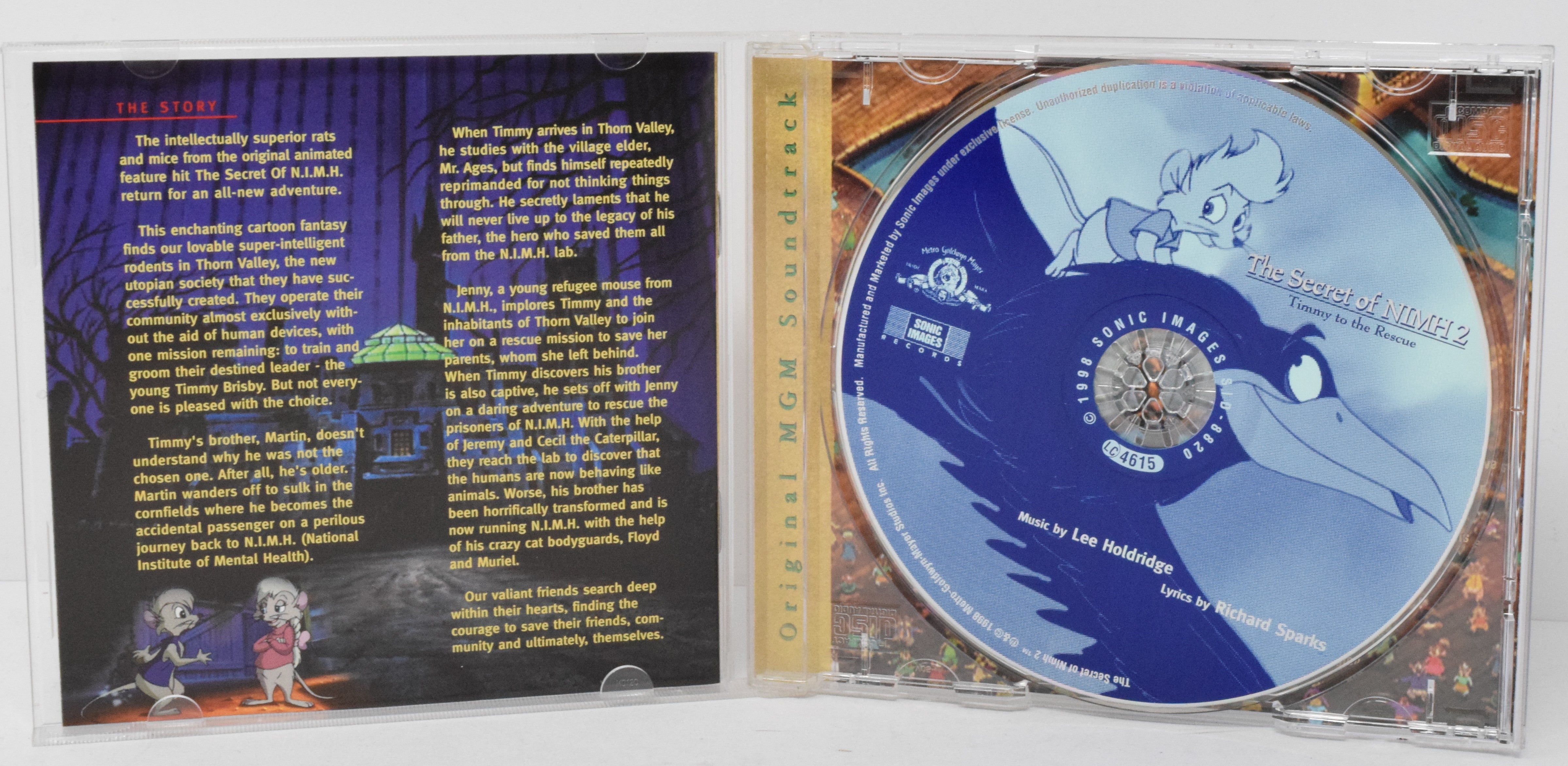 The Secret Of NIMH 2 Timmy To Rescue Soundtrack CD Lee Holdridge Sonic