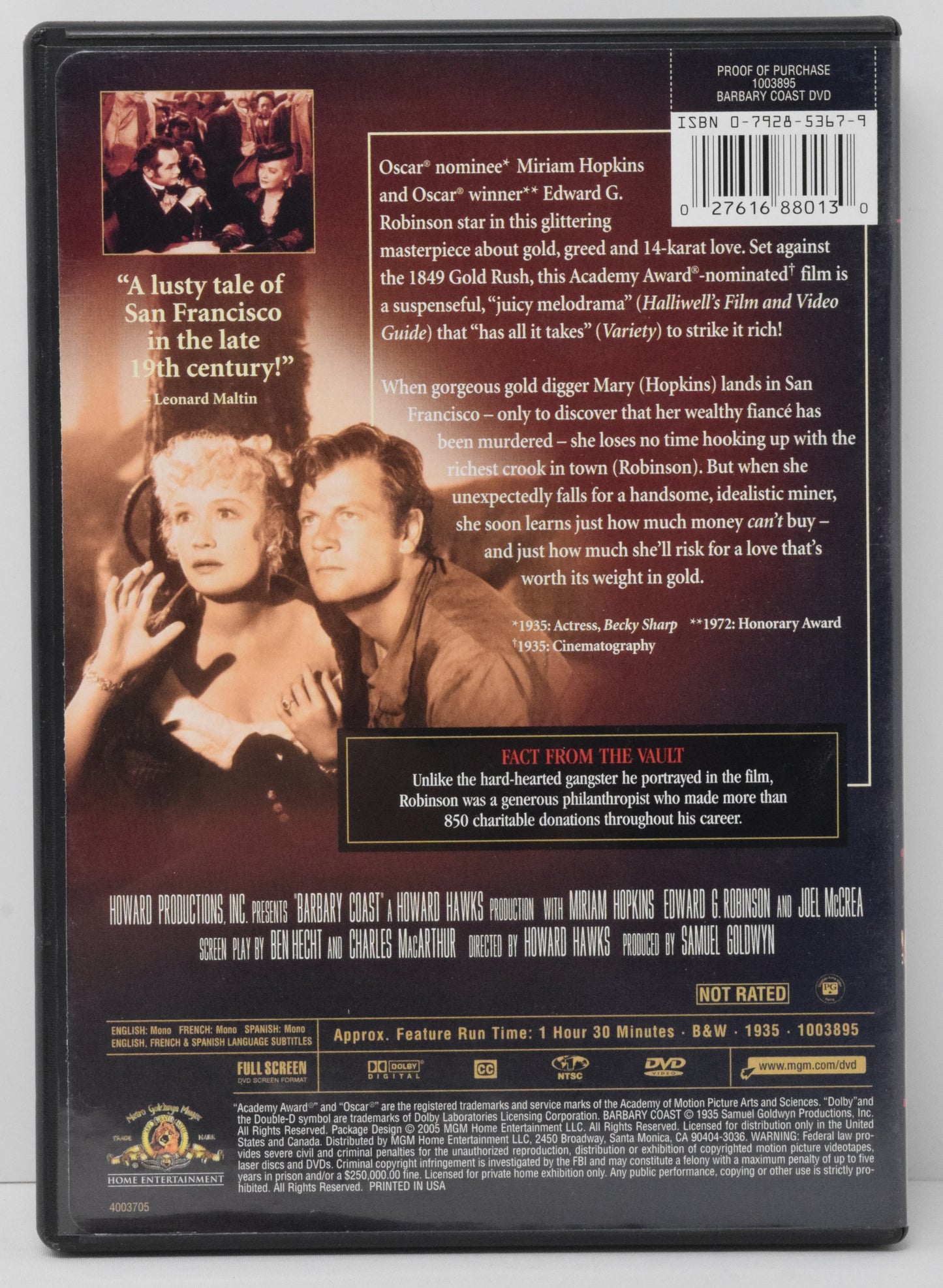 Barbary Coast DVD