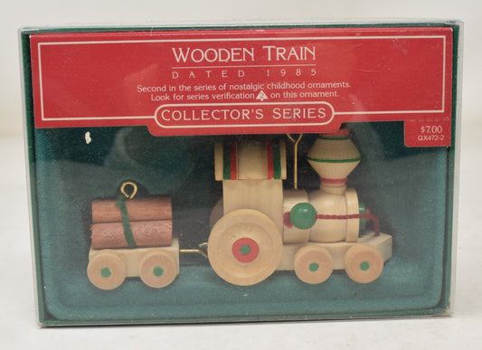 Hallmark Keepsake Ornament Wooden Train Christmas Tree 1985 NIB