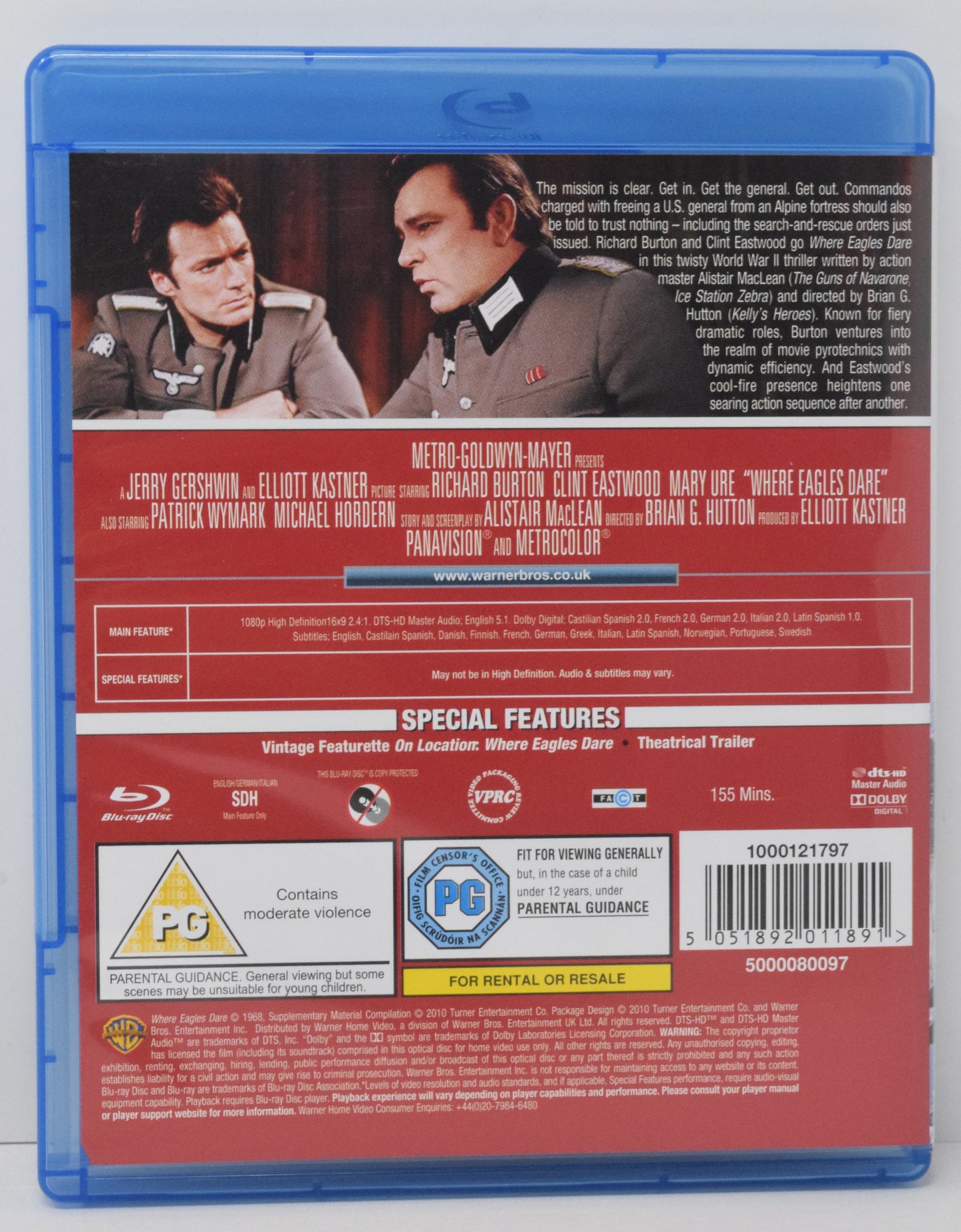 Where Eagles Dare DVD Blu-ray