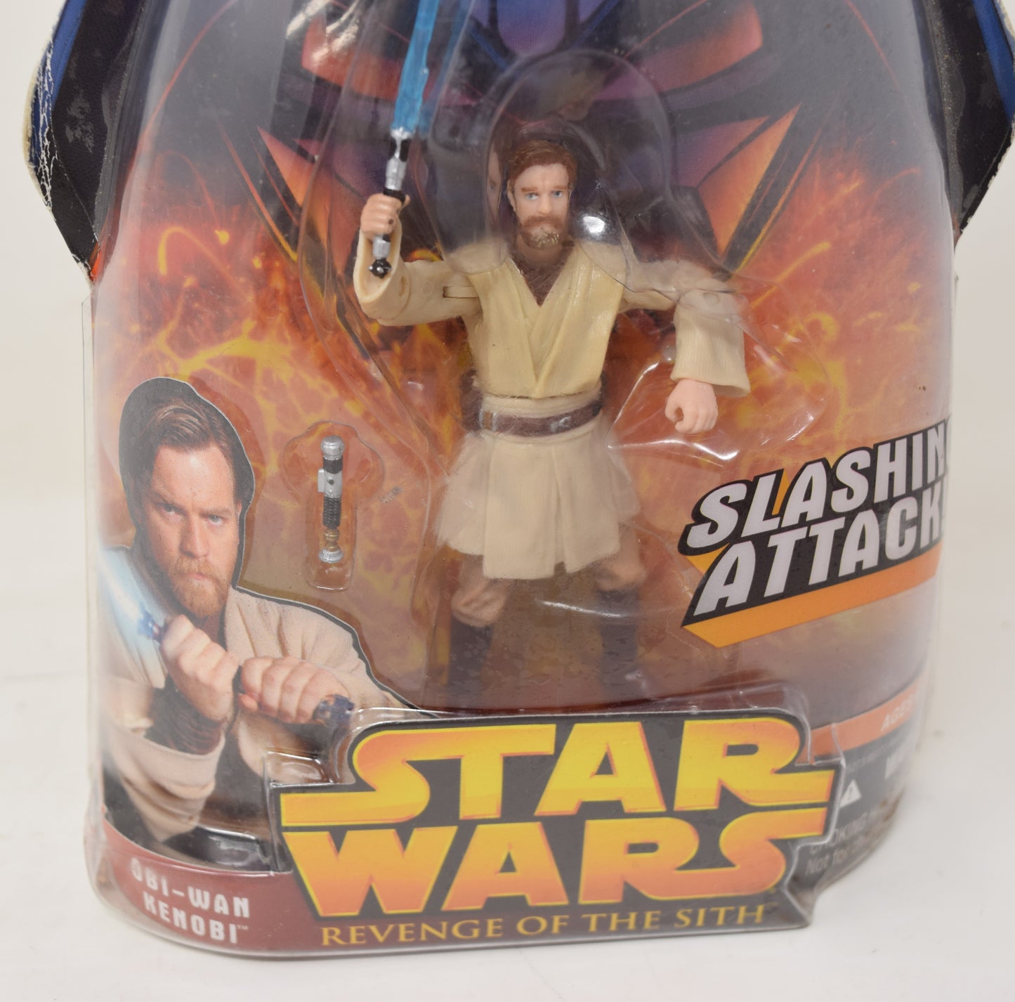 Star Wars Revenge Of The Sith Obi-Wan Slashing Attack Action Figure Hasbro MOC New