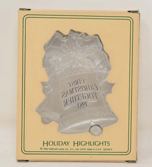 Hallmark Keepsake Ornament First Christmas Together Bell Acrylic Tree 1983 NIB