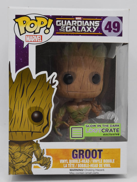 Guardians Of The Galaxy Groot Pop Vinyl Figure Marvel 49 Lootcrate GID New