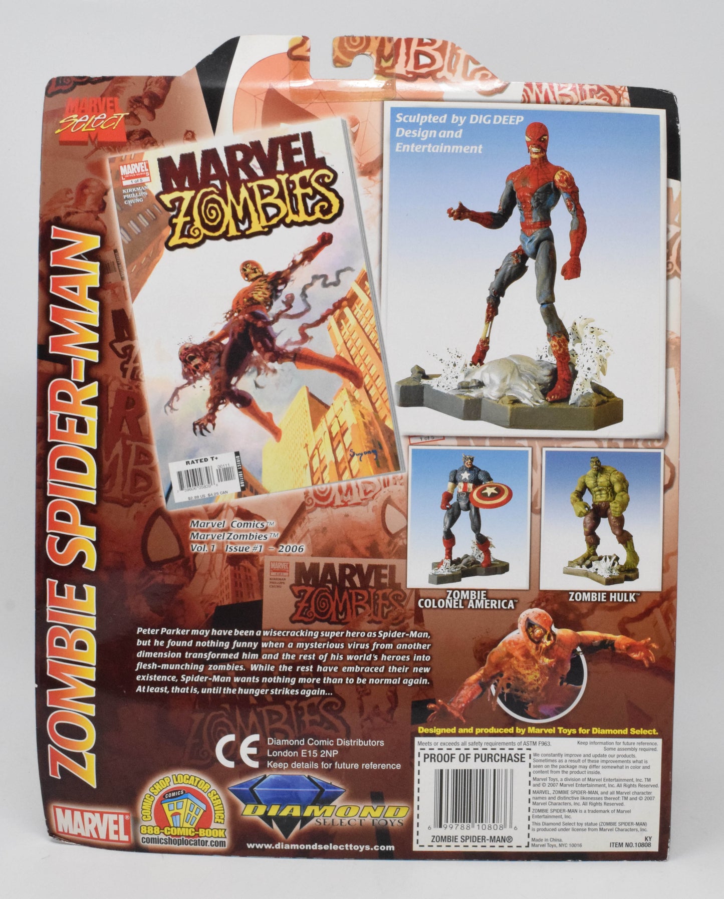 Marvel Zombies Spider-Man Action Figure Diamond Select 20007 New