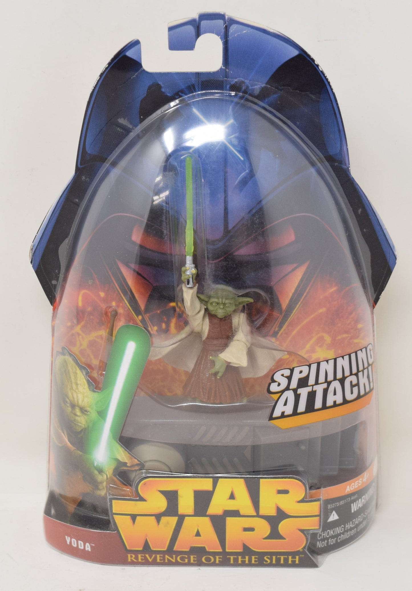 Star Wars Revenge Of The Sith Yoda Spinning Attack Action Figure Hasbro MOC New