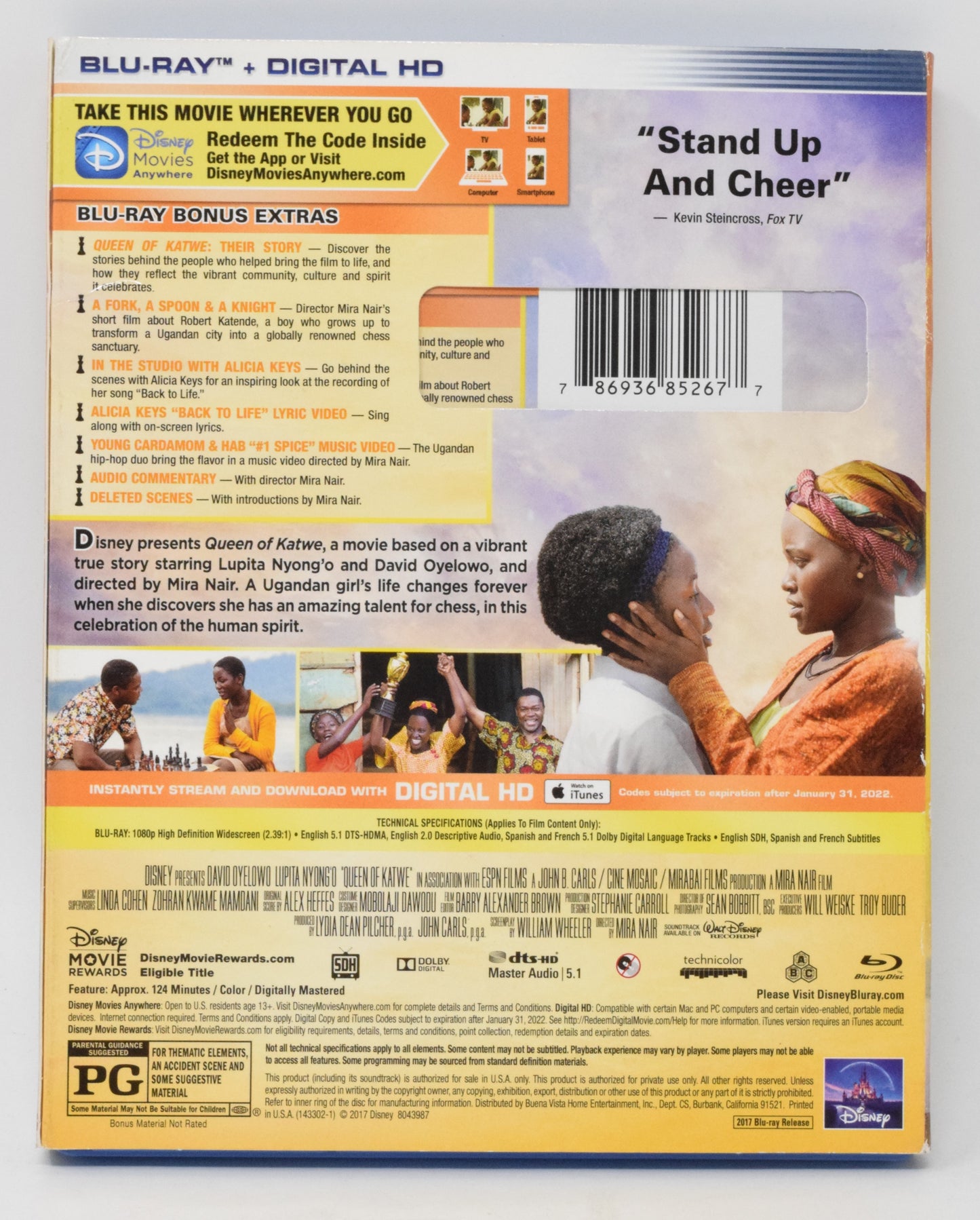 Disney Queen Of Katwe Blu-ray DVD