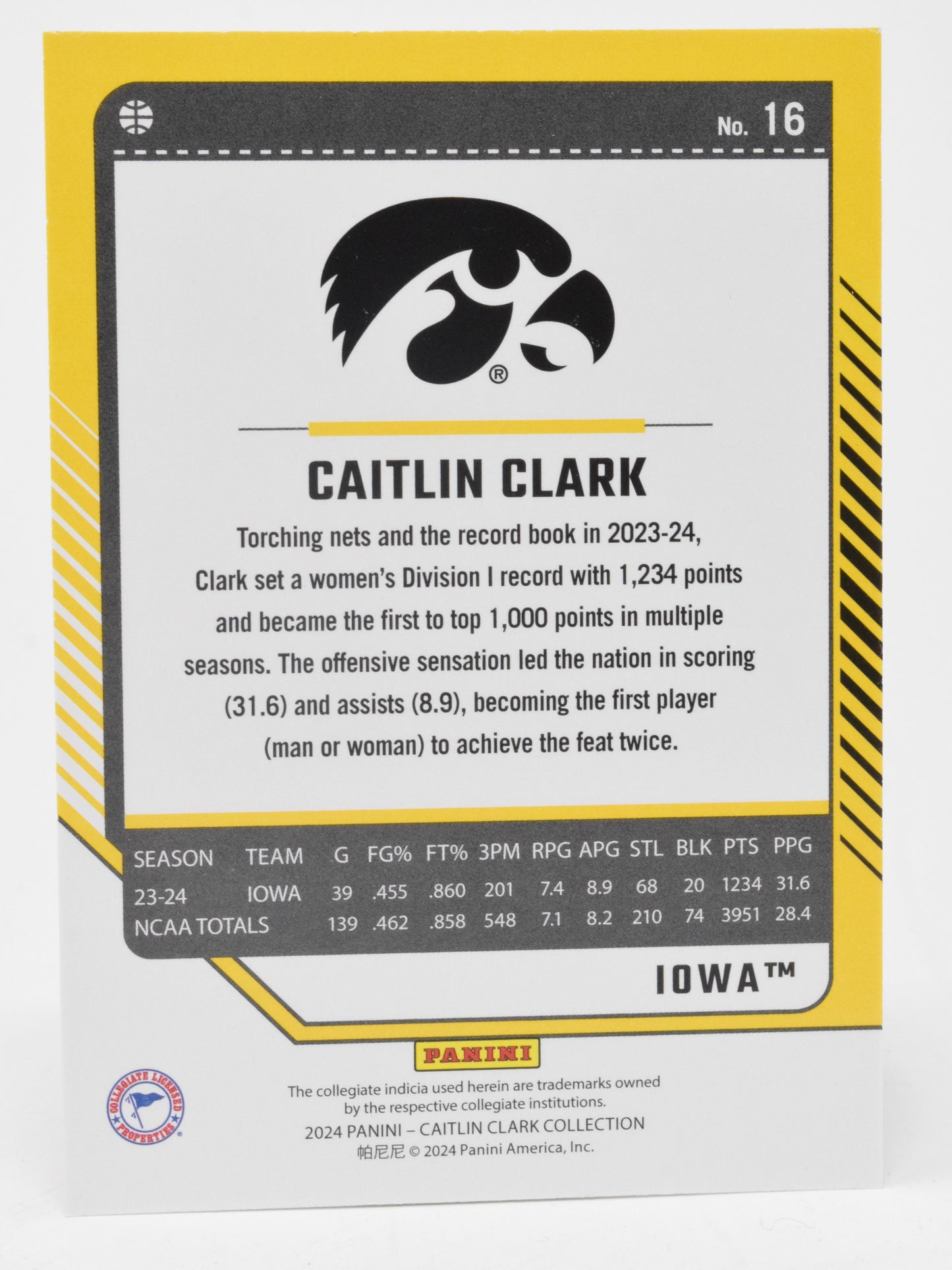 Caitlin Clark WNBA Basketball Card Panini Donruss 2024 Collection #16