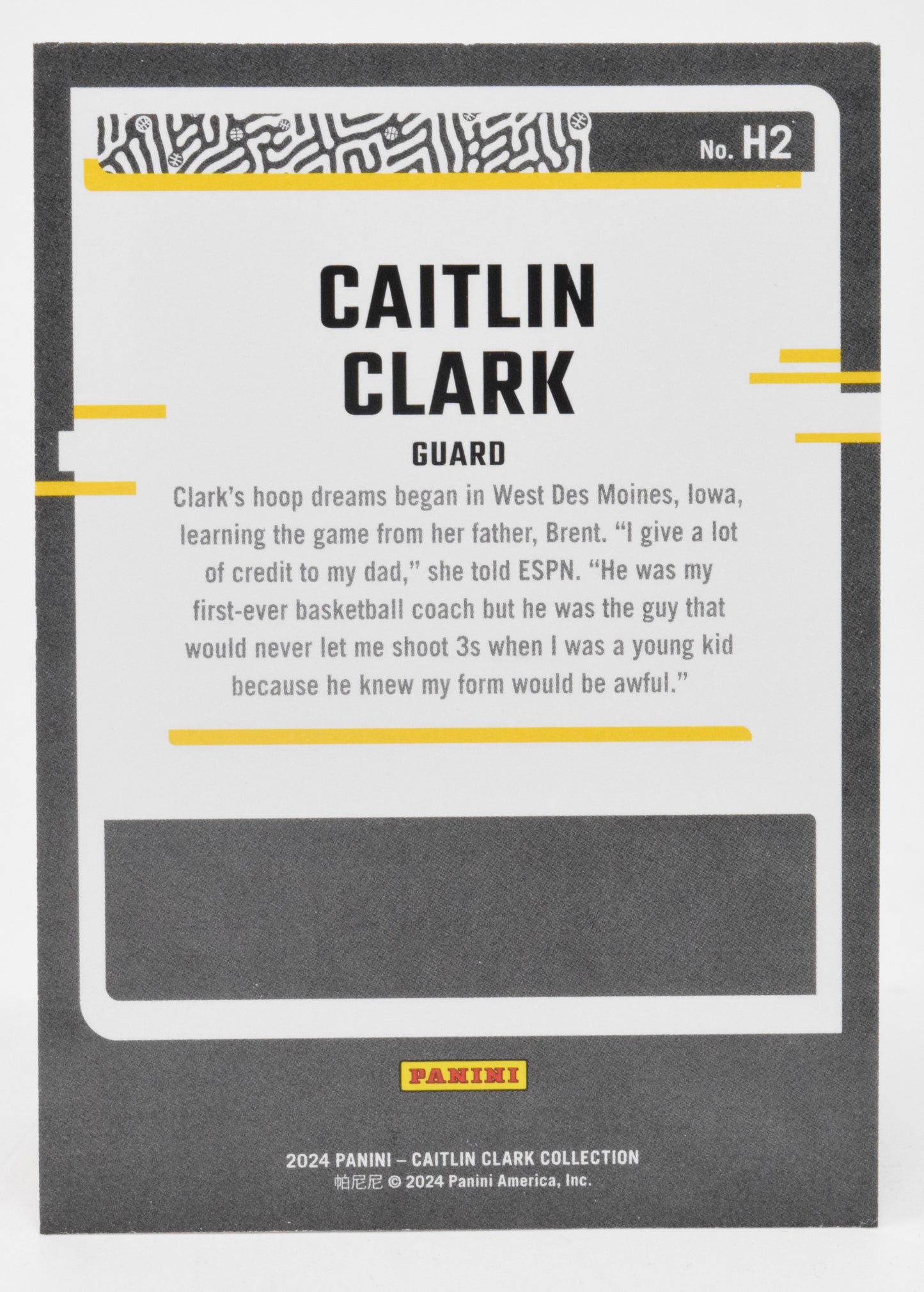 Caitlin Clark Highlights WNBA Basketball Card Panini Donruss 2024 Collection #H2