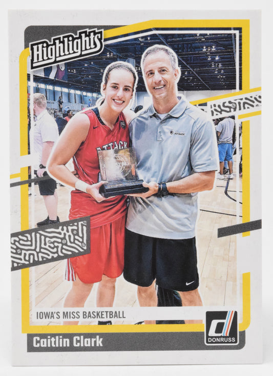 Caitlin Clark Highlights WNBA Basketball Card Panini Donruss 2024 Collection #H4