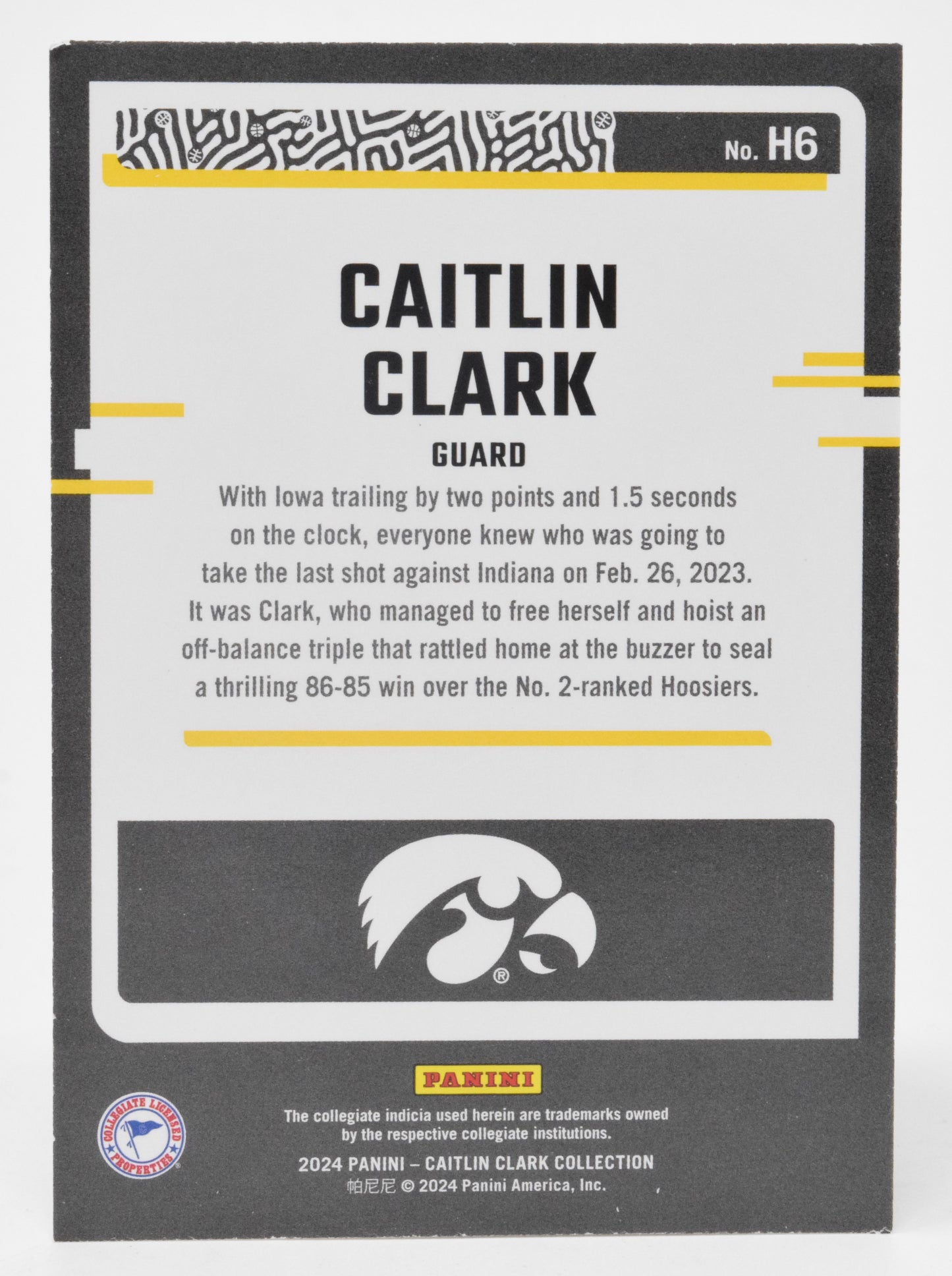 Caitlin Clark Highlights WNBA Basketball Card Panini Donruss 2024 Collection #H6