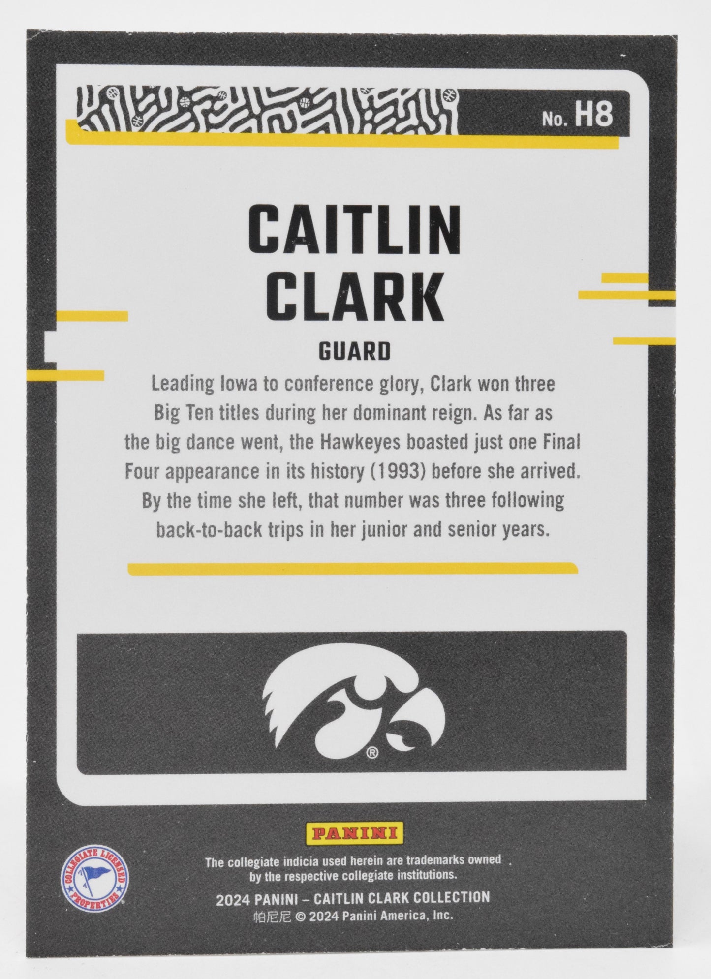 Caitlin Clark Highlights WNBA Basketball Card Panini Donruss 2024 Collection #H8