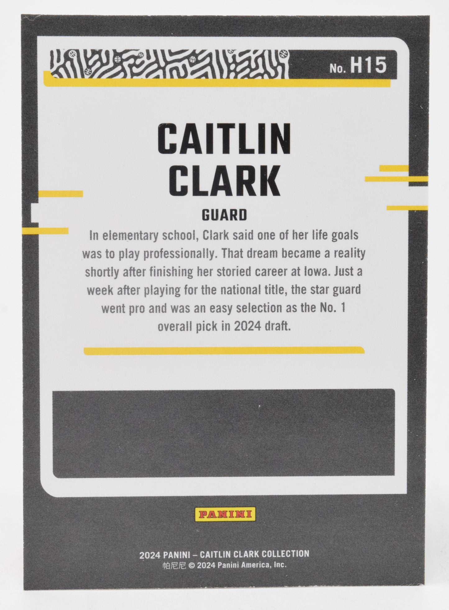 Caitlin Clark Highlights WNBA Basketball Card Panini Donruss 2024 Collection H15