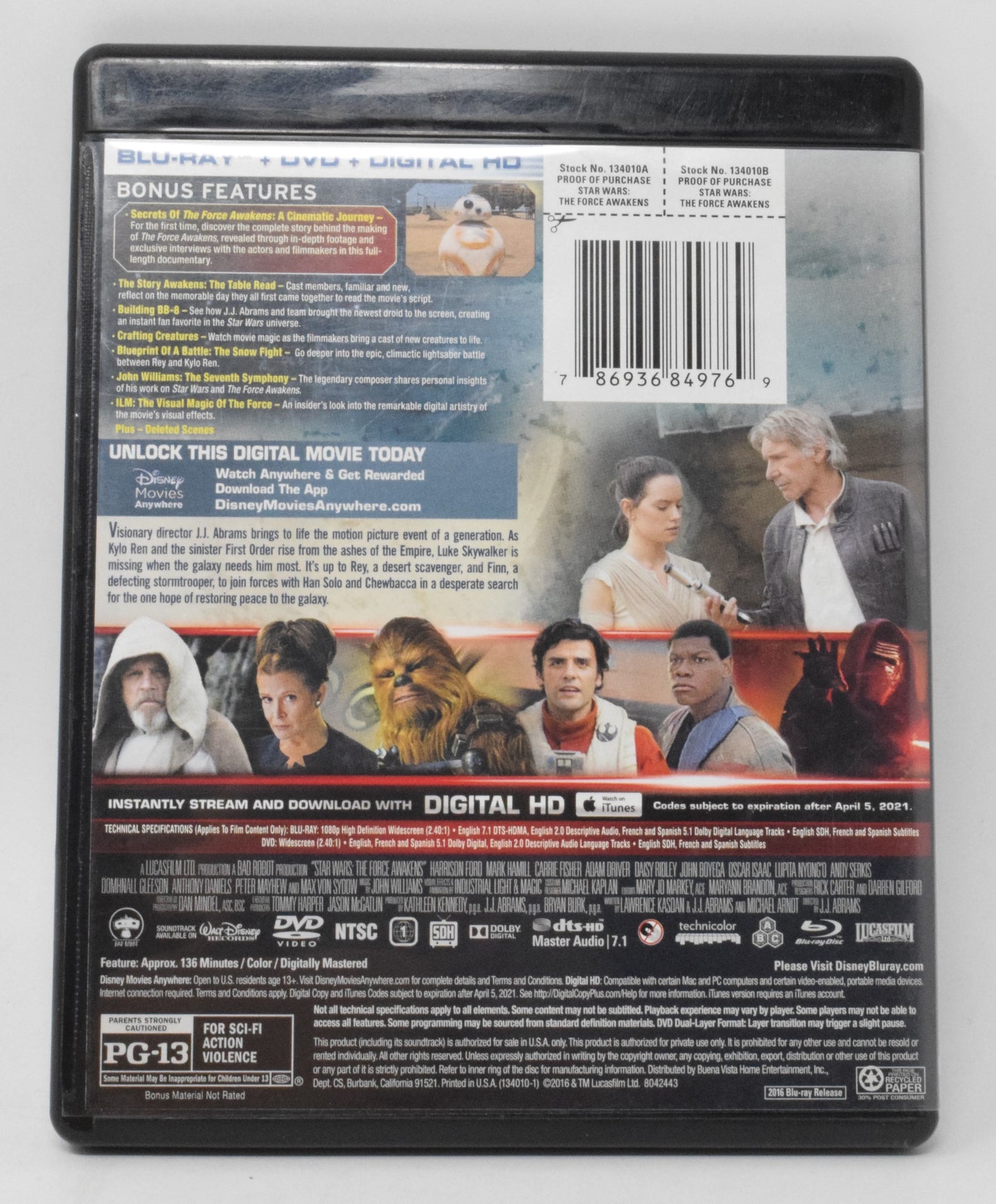 Star Wars The Fore Awakens DVD Blu-ray