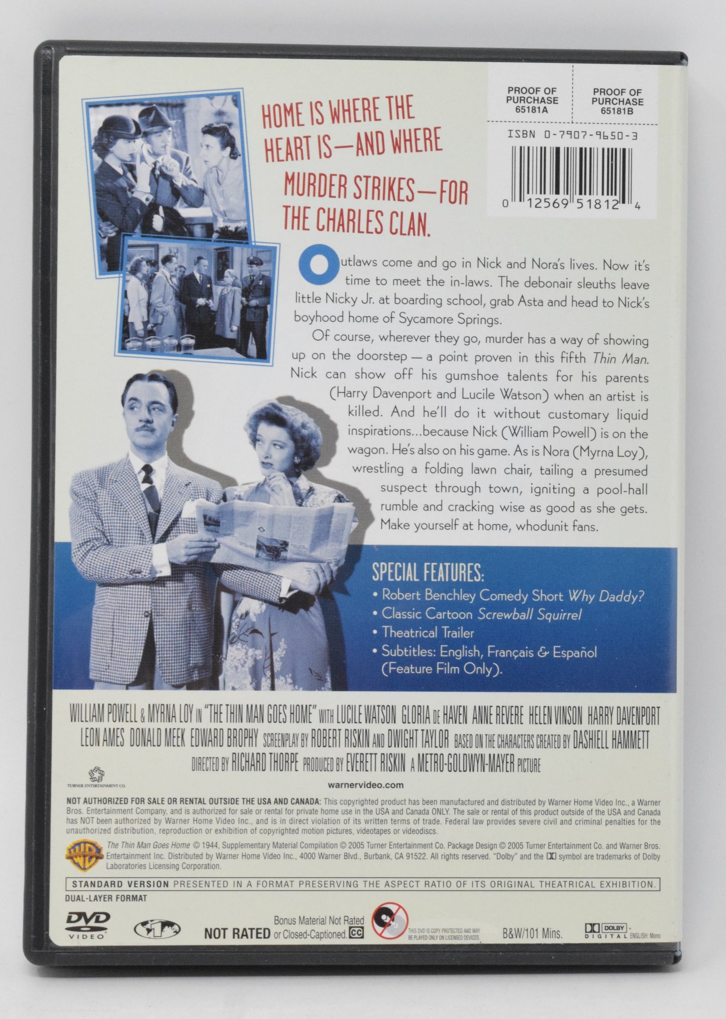 The Thin Man Goes Home DVD