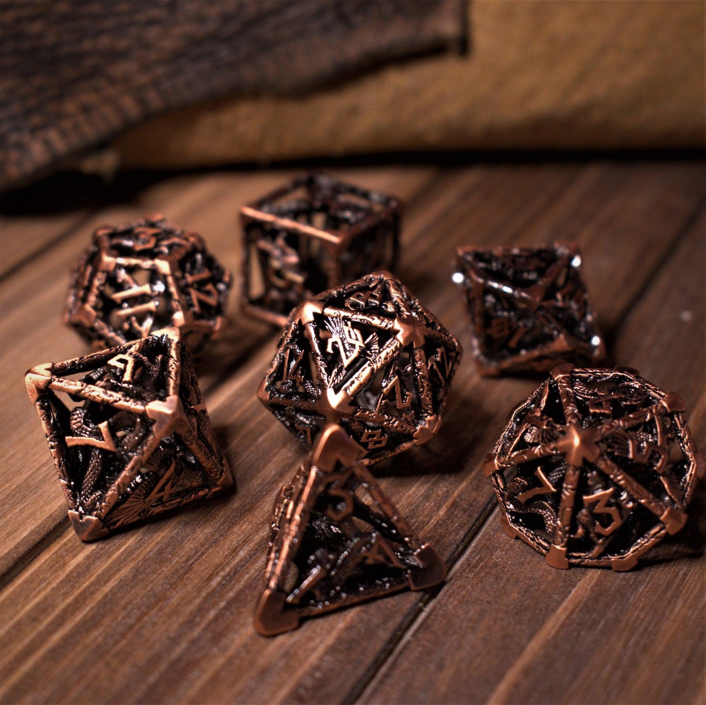 Legends of Valhalla - Bronze Hollow Metal Dice Set