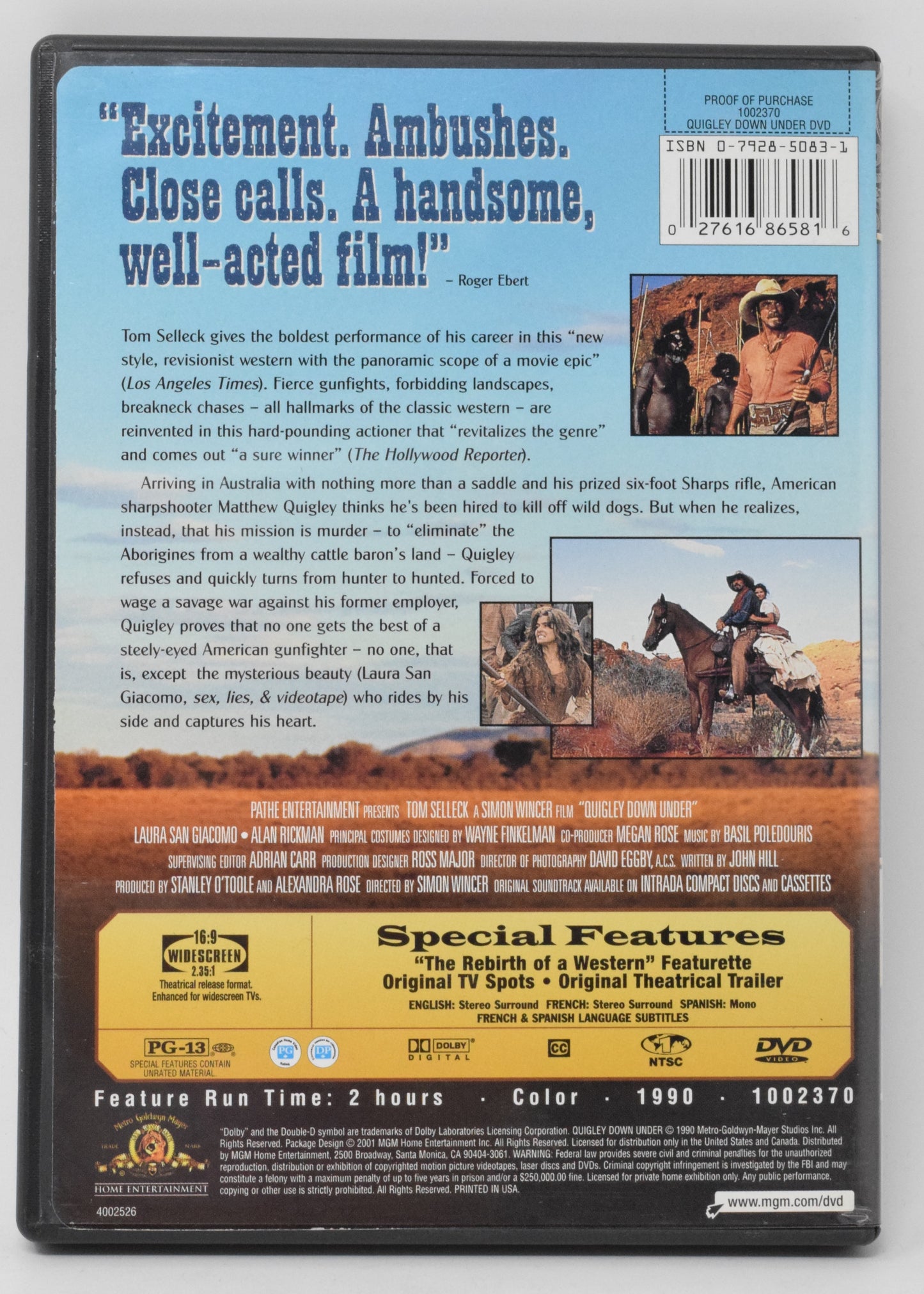 Quigley Down Under DVD Tom Shelleck