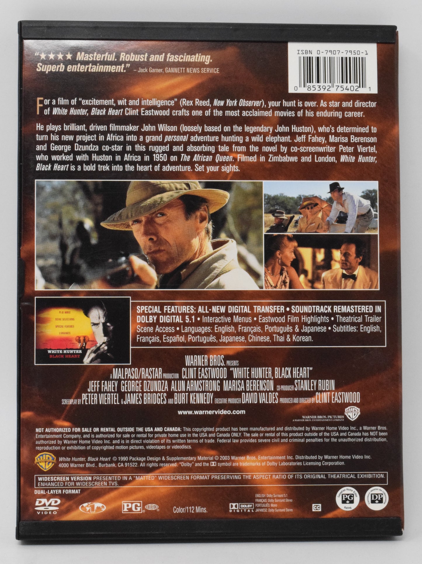 Clint Eastwood White Hunter Black Heart DVD