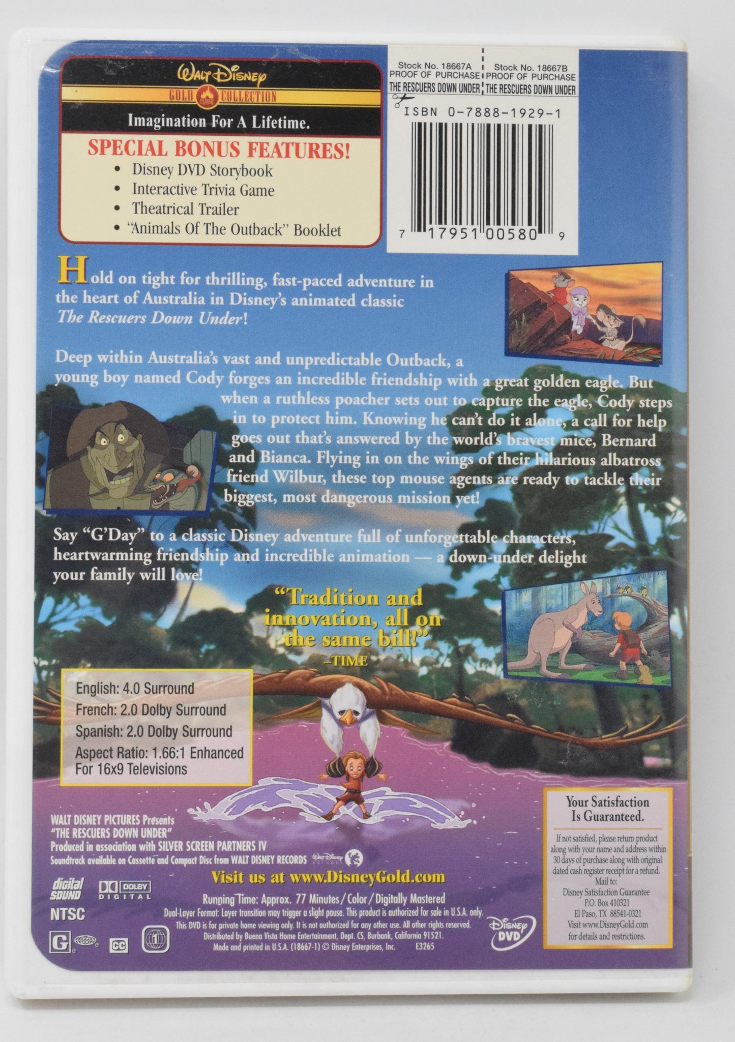 The Rescuers Down Under DVD Gold Collection