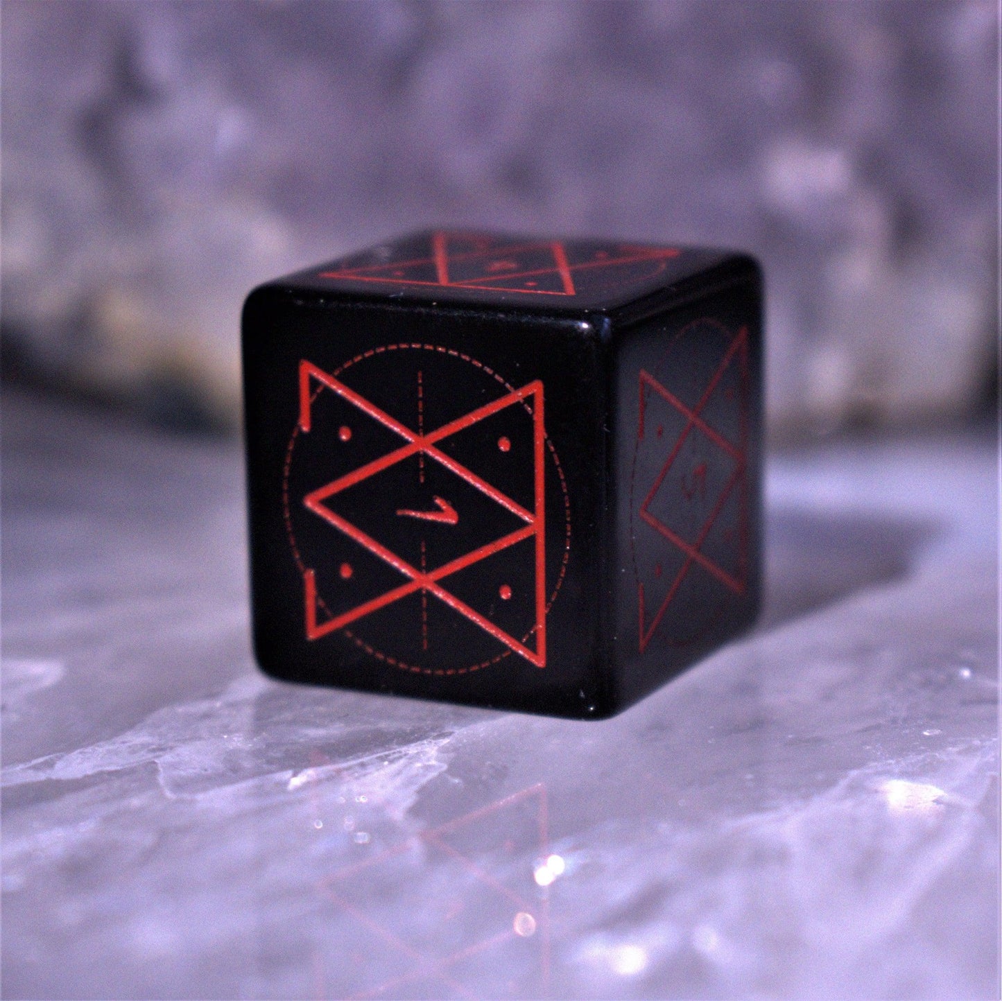 Spellcaster Obsidian Stone Dice Set