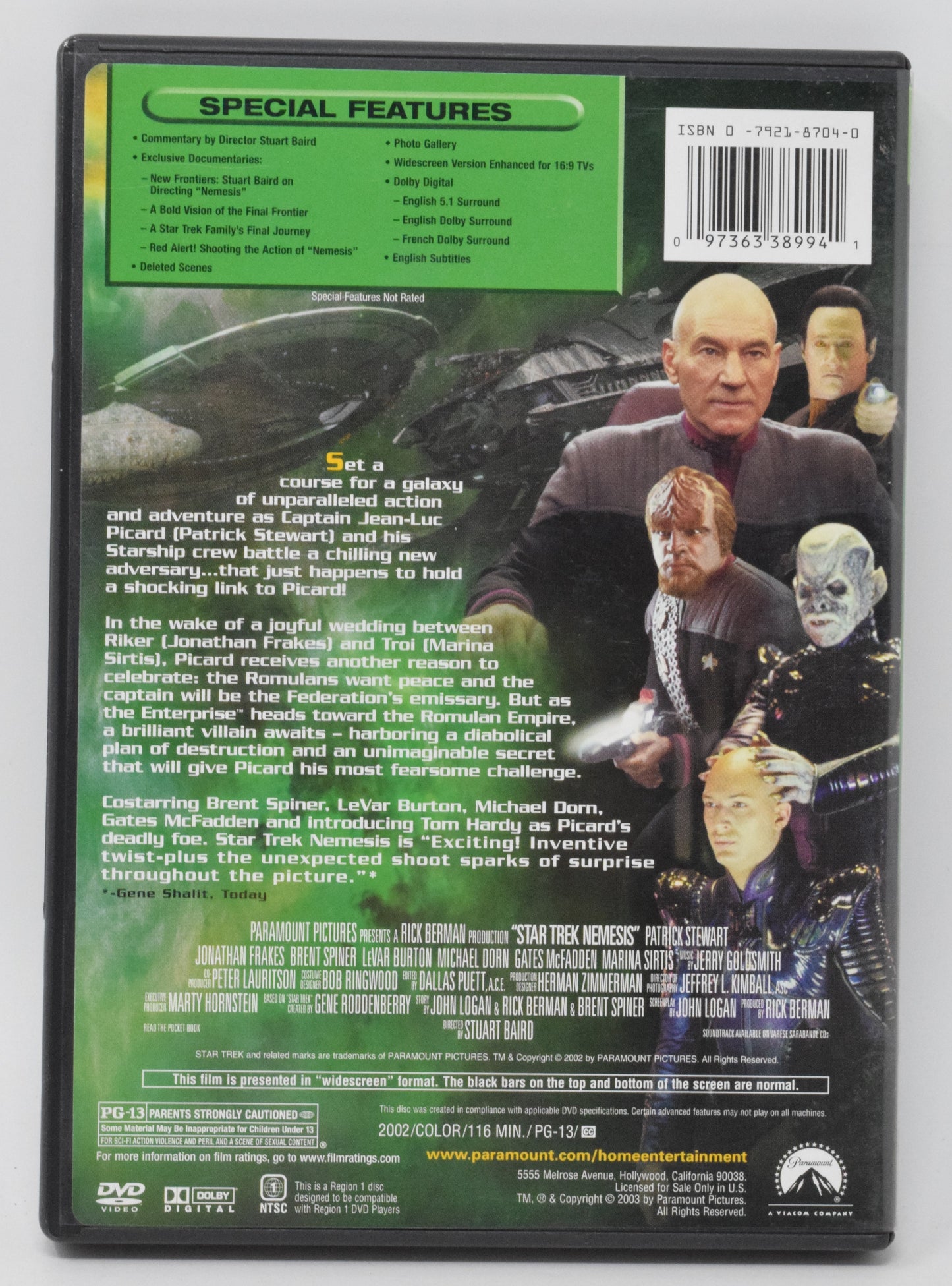 Star Trek Nemesis DVD Widescreen