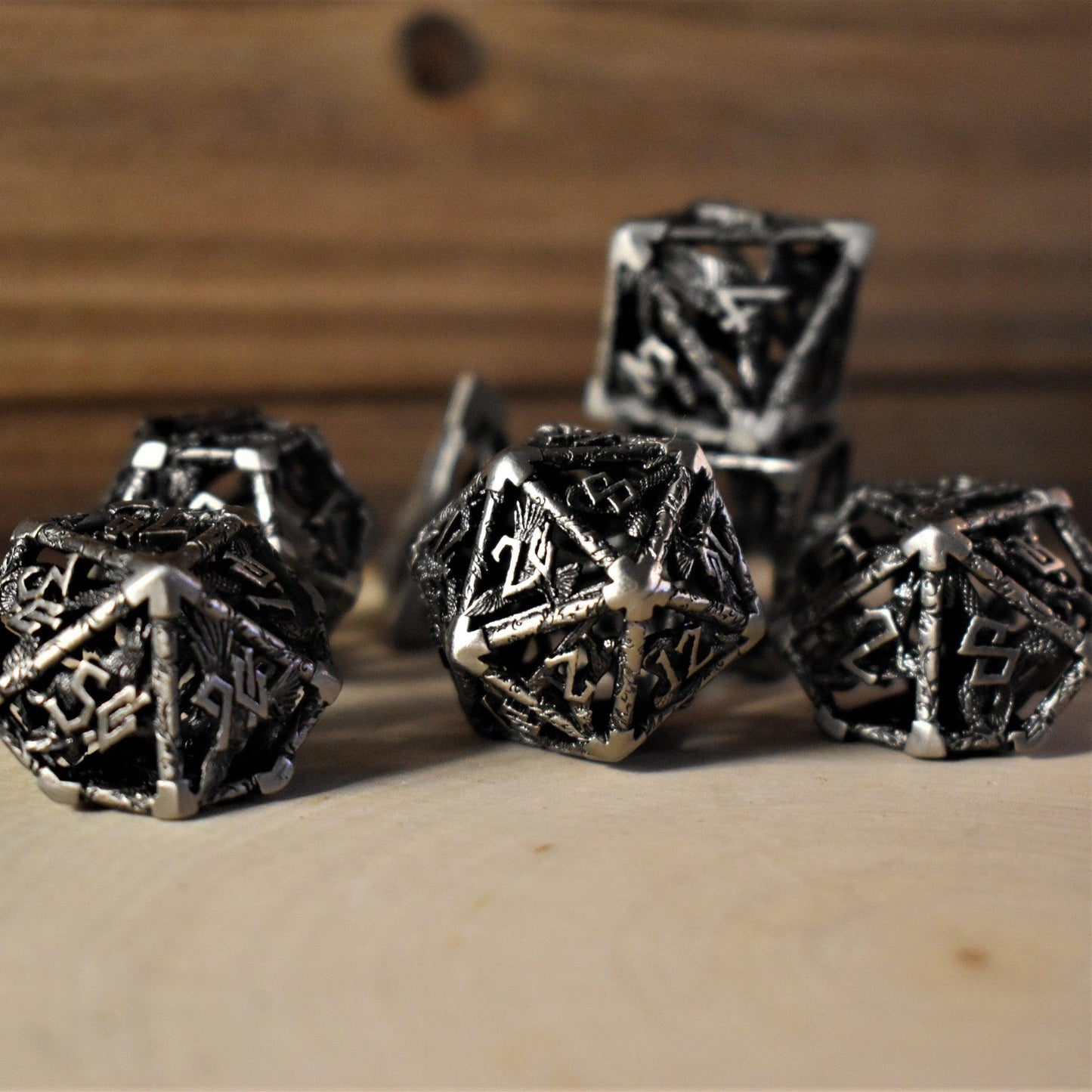 Legends of Valhalla - Silver Hollow Metal Dice Set