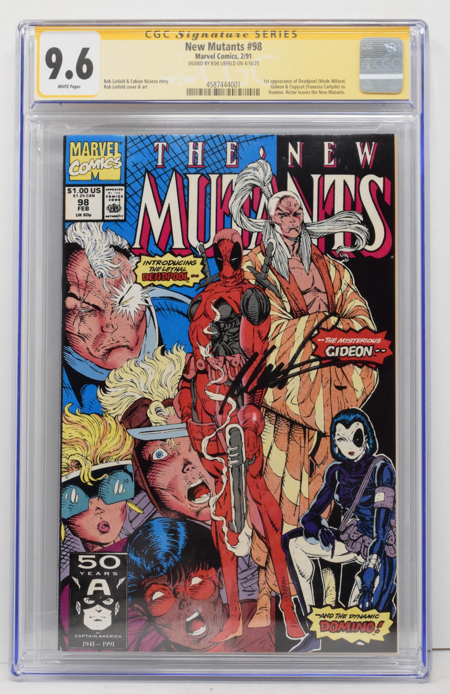 New Mutants 98 Marvel 1991 CGC SS 9.6 Signed Rob Liefeld