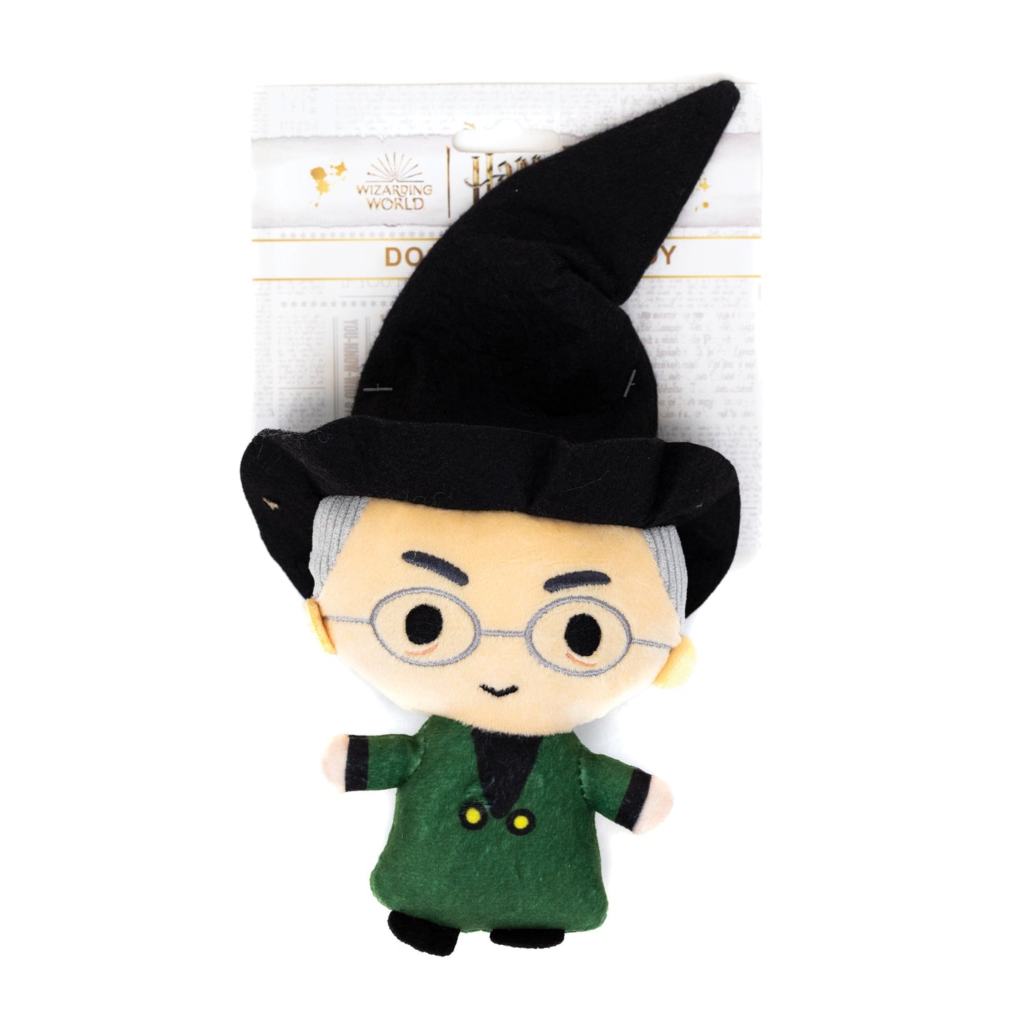 Dog Toy Squeaker Plush - Harry Potter Professor Minerva McGonagall Standing Charm Full Body Pose