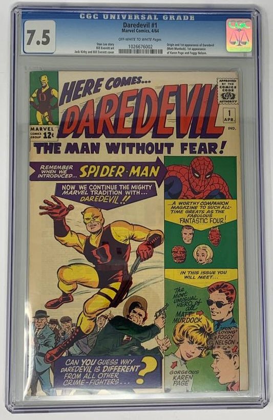 Daredevil #1 Marvel 1964 CGC 7.5 Stan Lee Jack Kirby Spider-Man Matt Murdock