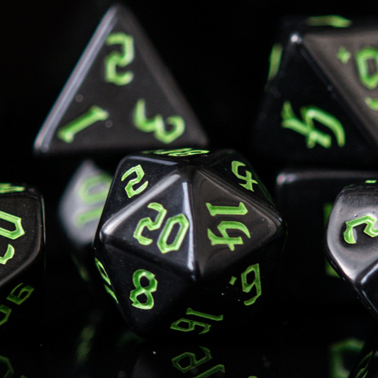 Dark Cathedral Green Acrylic Dice Set
