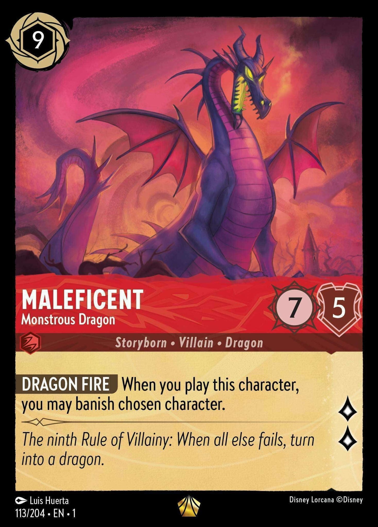 Disney Lorcana: TFC, 113/204 Maleficent (Monstrous Dragon) (L)