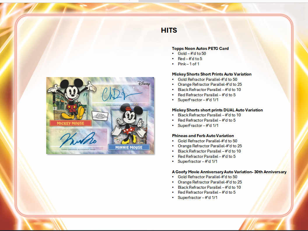 Disney Neon 2026 Topps Hobby Box (08/19/2026)