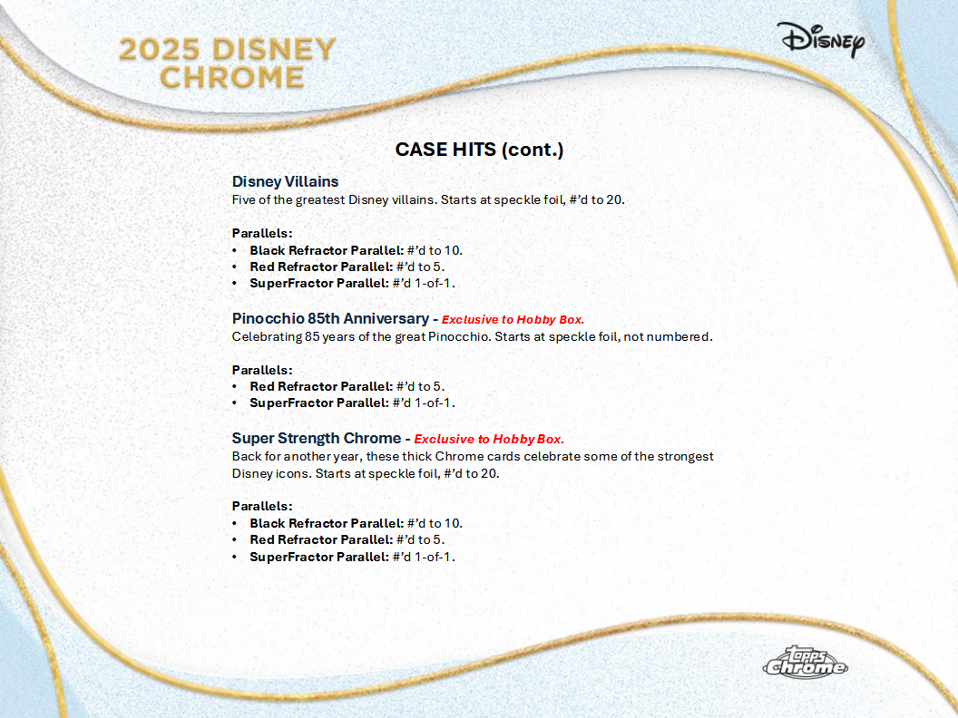 Disney Trading Cards Topps Chrome 2025 Hobby Breaker Box (09/24/2025) - Golden Apple Comics