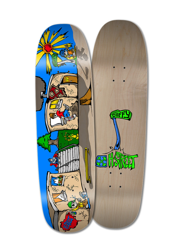 H-STREET DUFFY "STREET SCENE" 8.9" SKATEBOARD DECK